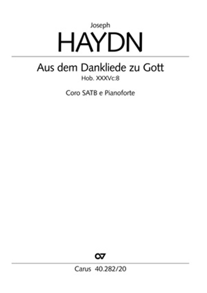 Aus dem Dankeliede zu Gott